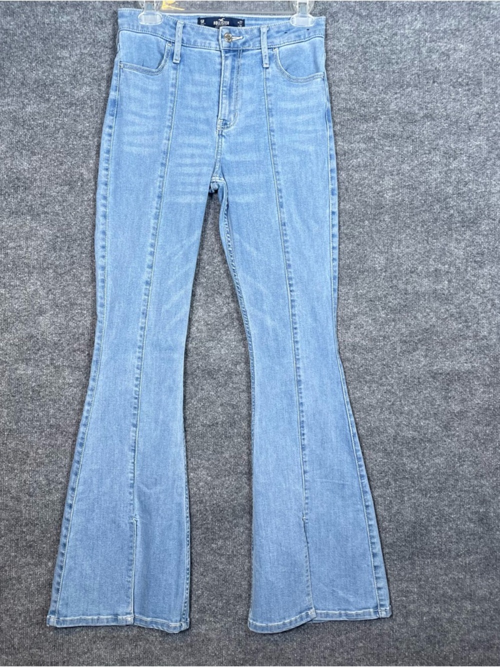 Hollister Womens 5R 27x31‎ High Rise Flare Soft Stretch Jeans Light Wash Hipster